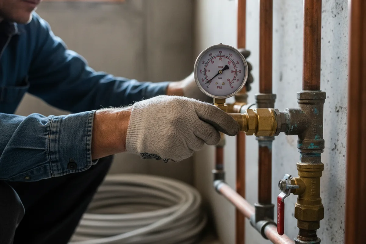 Pressure testing a repaired line during Water Line Repair in Cripple Creek
